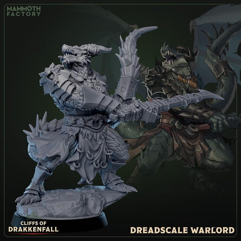 Dreadscale Warlord from Cliffs of Drakkenfall by Mammoth Factory Games