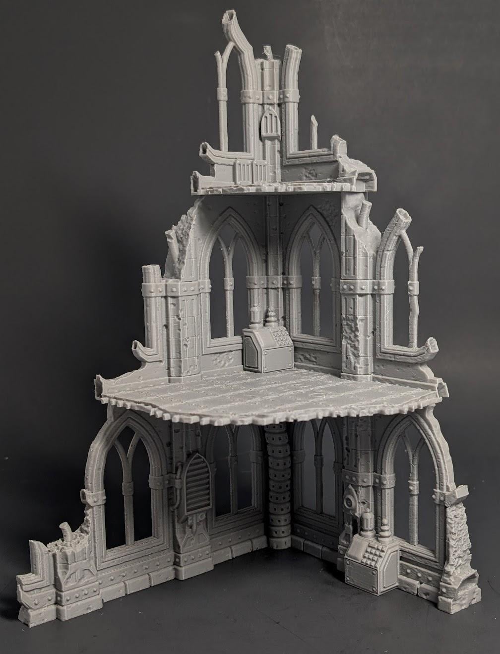 Gothic Ruin Terrain – 28mm Fantasy Ruined Building for DnD, Pathfinder & Tabletop Wargaming