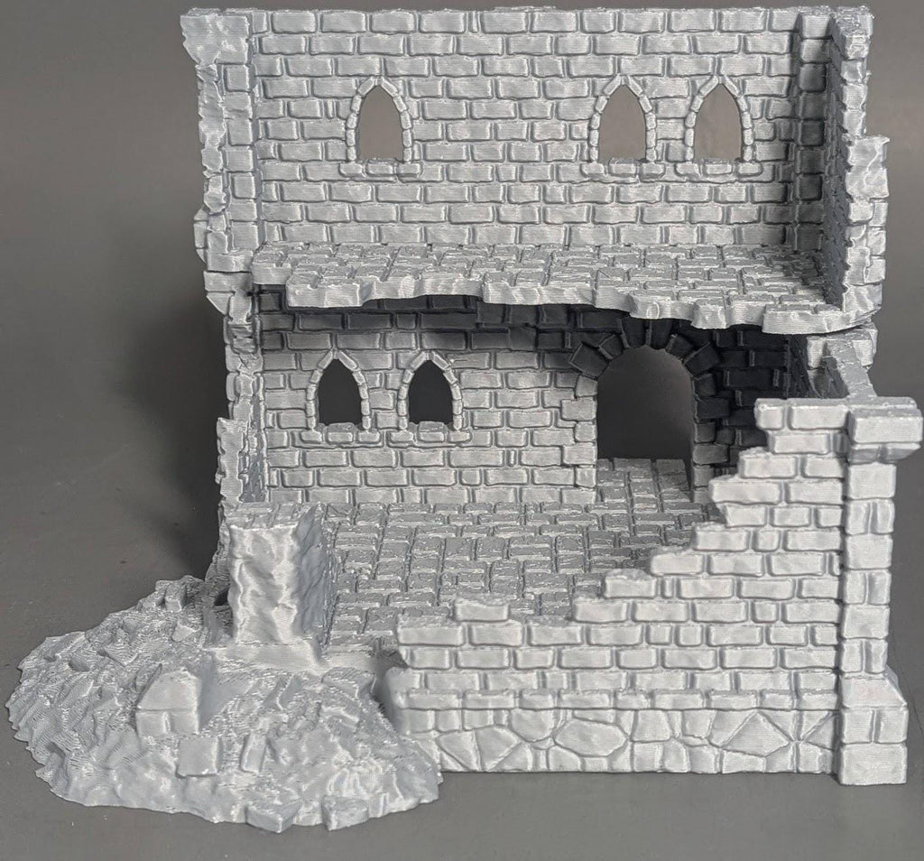 Ruined Medieval Building Terrain – 28mm Fantasy Wargaming & DnD Scenery