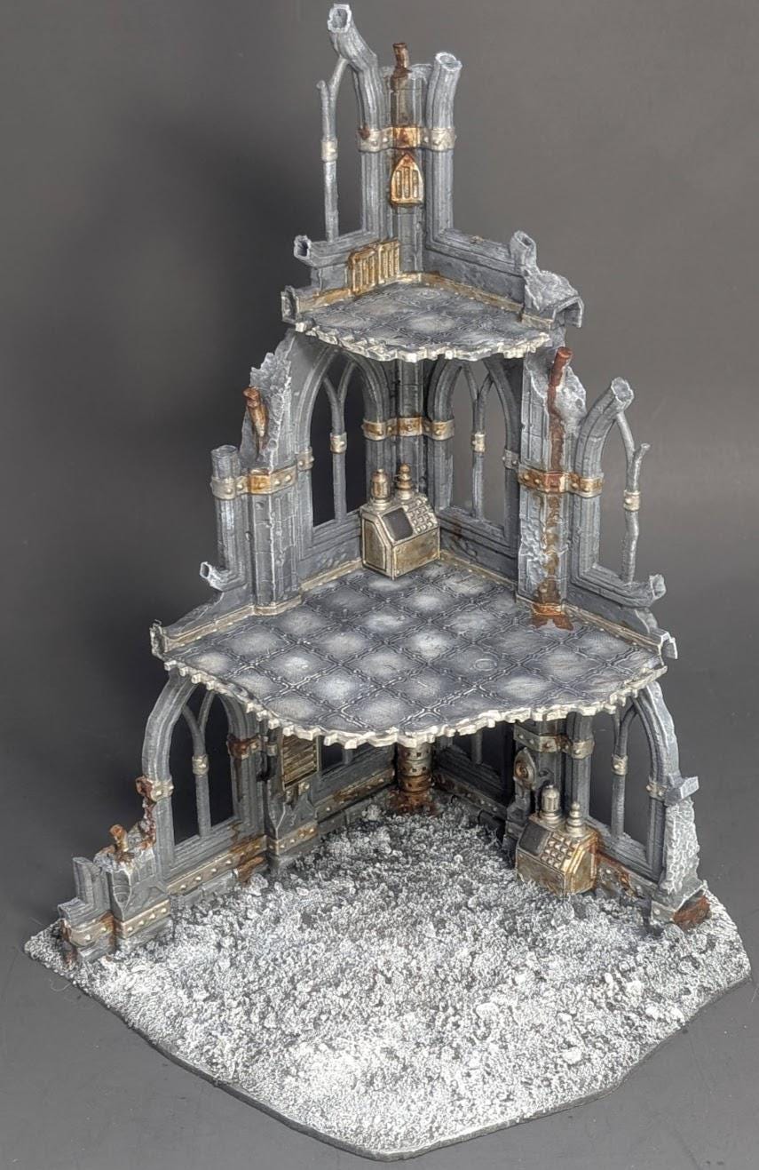 Hand-Painted Gothic Ruin Terrain – 28mm 32mm Scale Wargaming Scenery