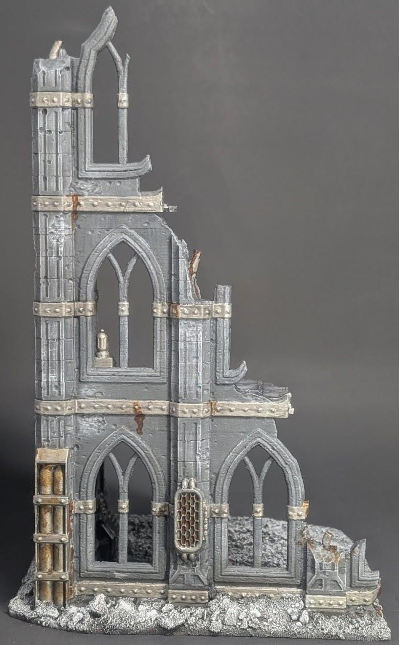 Hand-Painted Gothic Ruin Terrain – 28mm 32mm Scale Wargaming Scenery