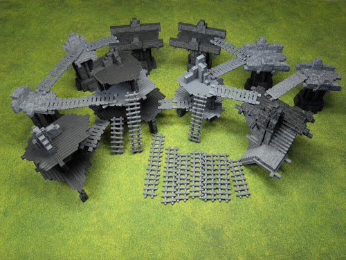 29-Piece Fantasy Ruins Terrain Set | 28mm Modular Wargaming Scenery | Arcanverde Skirmish Set