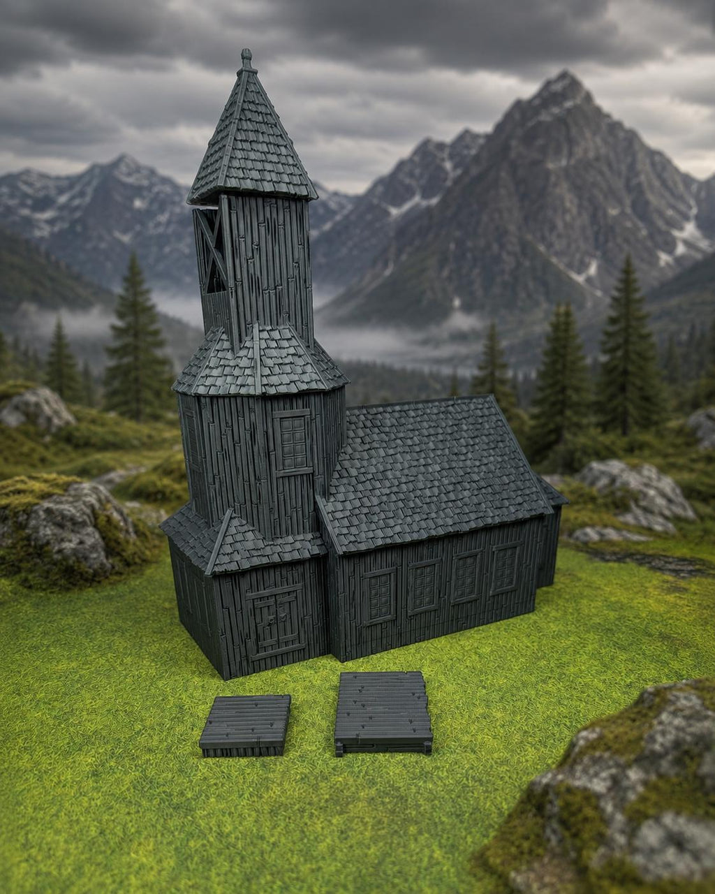 Hrimstead Church – 3D Printed Village Terrain for Fantasy RPGs, Modern Apocalypse & Tabletop Wargaming