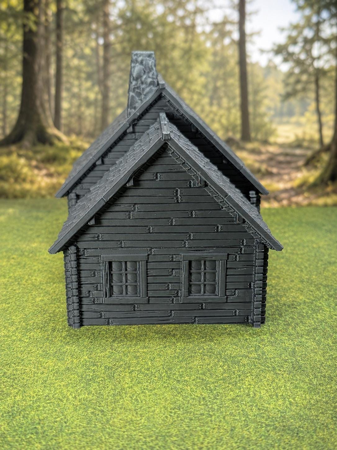 Hrimstead Modular Log Cabin – 28mm Wargaming Terrain, Removable Roof, Tabletop RPG Building