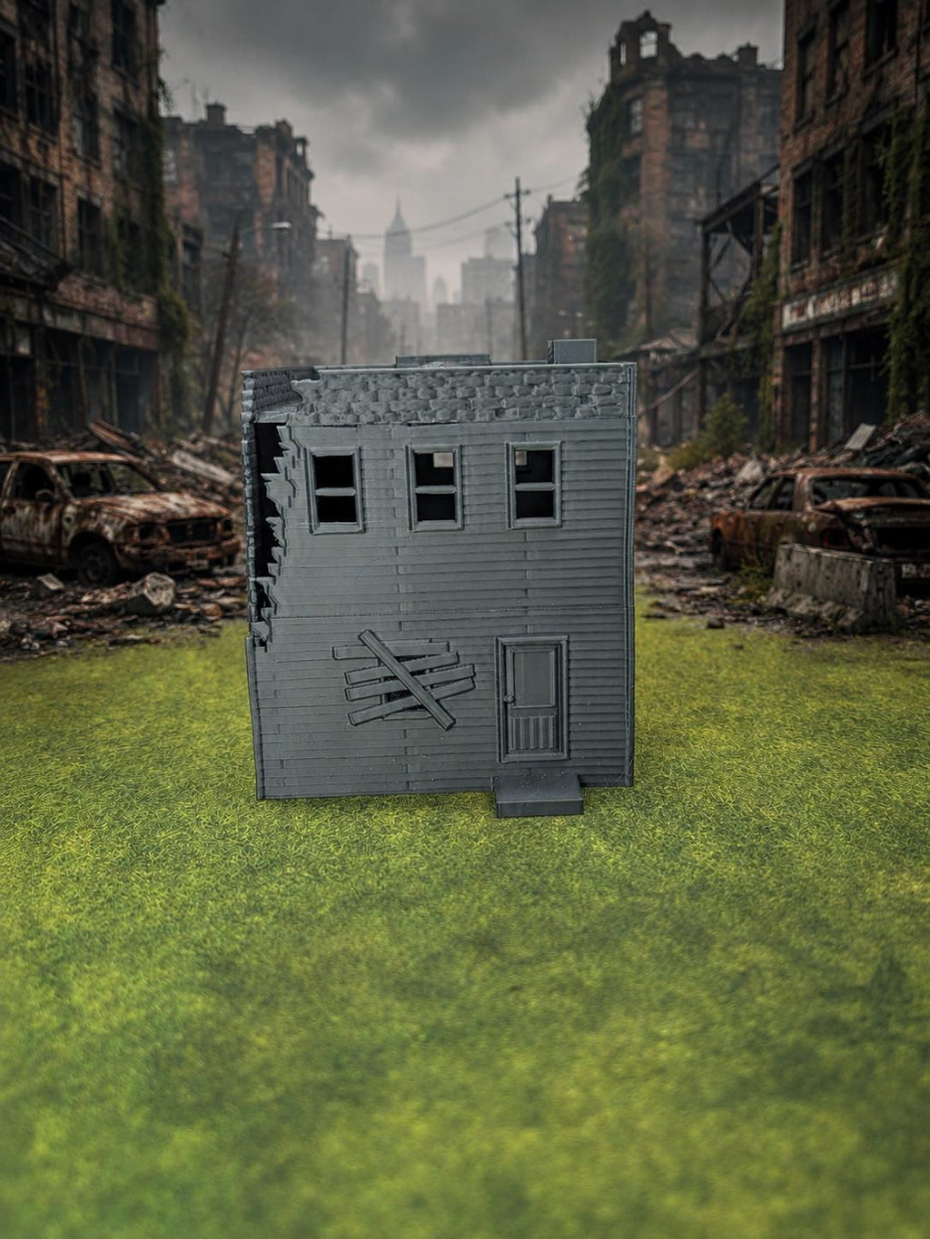 Zombie Apocalypse Gas Station Building – 28mm Post-Apocalyptic Wargaming Scenery (Unpainted)