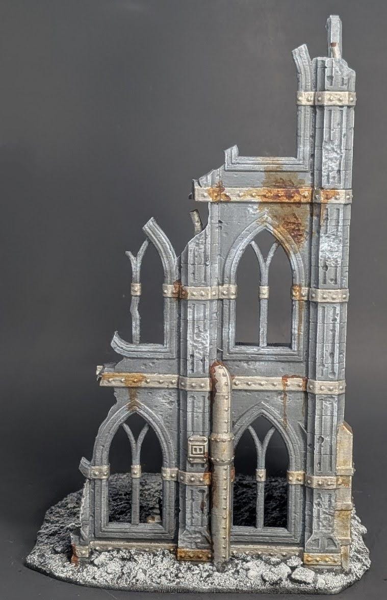 Hand-Painted Gothic Ruin Terrain – 28mm 32mm Scale Wargaming Scenery
