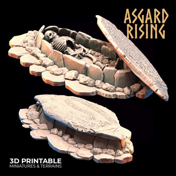 28mm Ancient Graves Resin Terrain | Choose 1 Grave or 4-Piece Set | Fantasy Cemetery Scatter | Asgard Rising