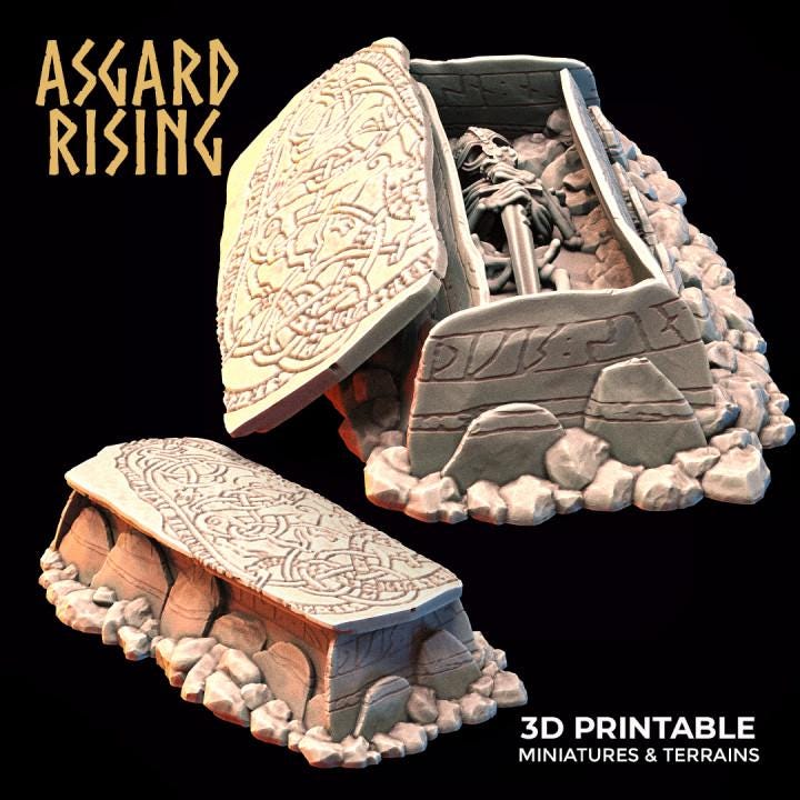 28mm Ancient Graves Resin Terrain | Choose 1 Grave or 4-Piece Set | Fantasy Cemetery Scatter | Asgard Rising