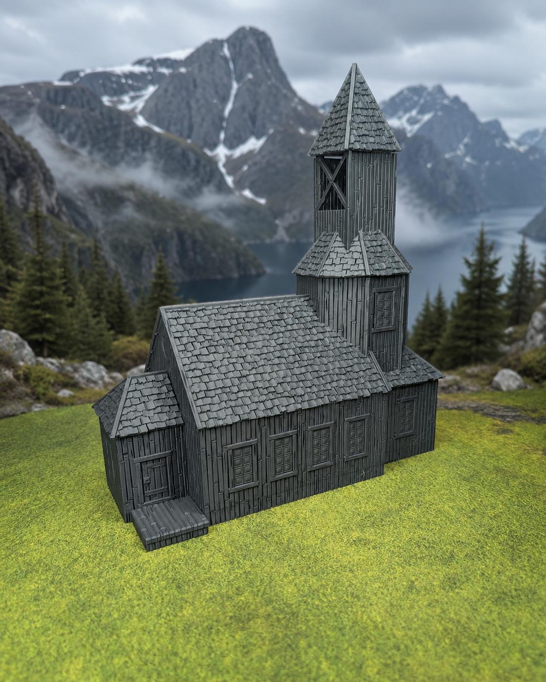 Hrimstead Church – 3D Printed Village Terrain for Fantasy RPGs, Modern Apocalypse & Tabletop Wargaming