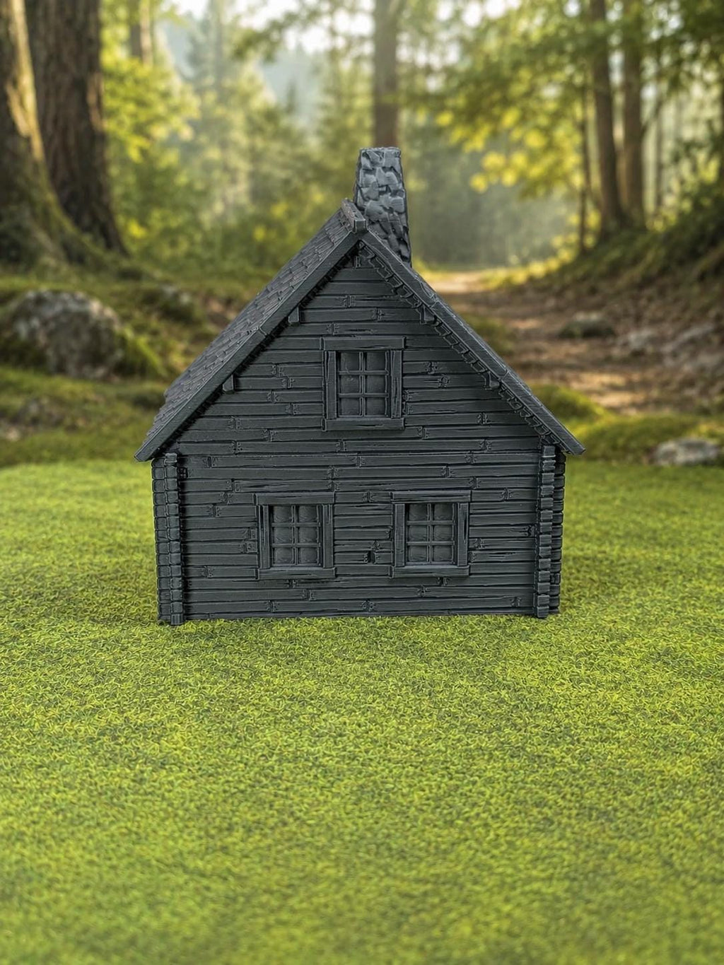 Hrimstead Modular Log Cabin – 28mm Wargaming Terrain, Removable Roof, Tabletop RPG Building