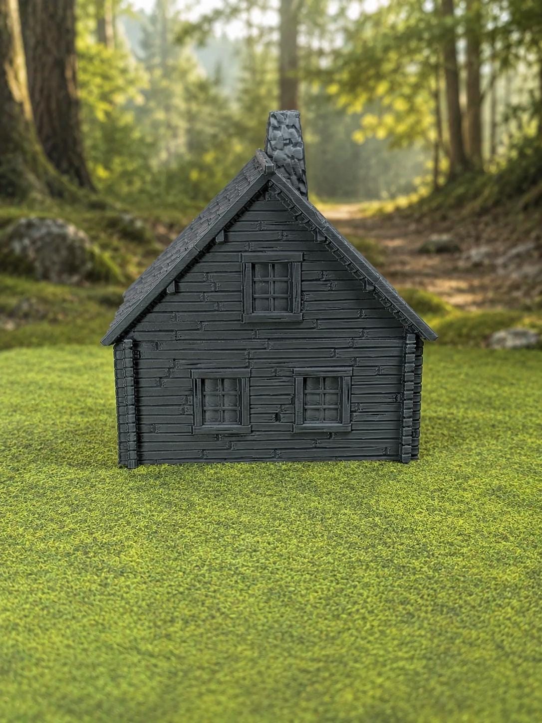 Hrimstead Modular Log Cabin – 28mm Wargaming Terrain, Removable Roof, Tabletop RPG Building