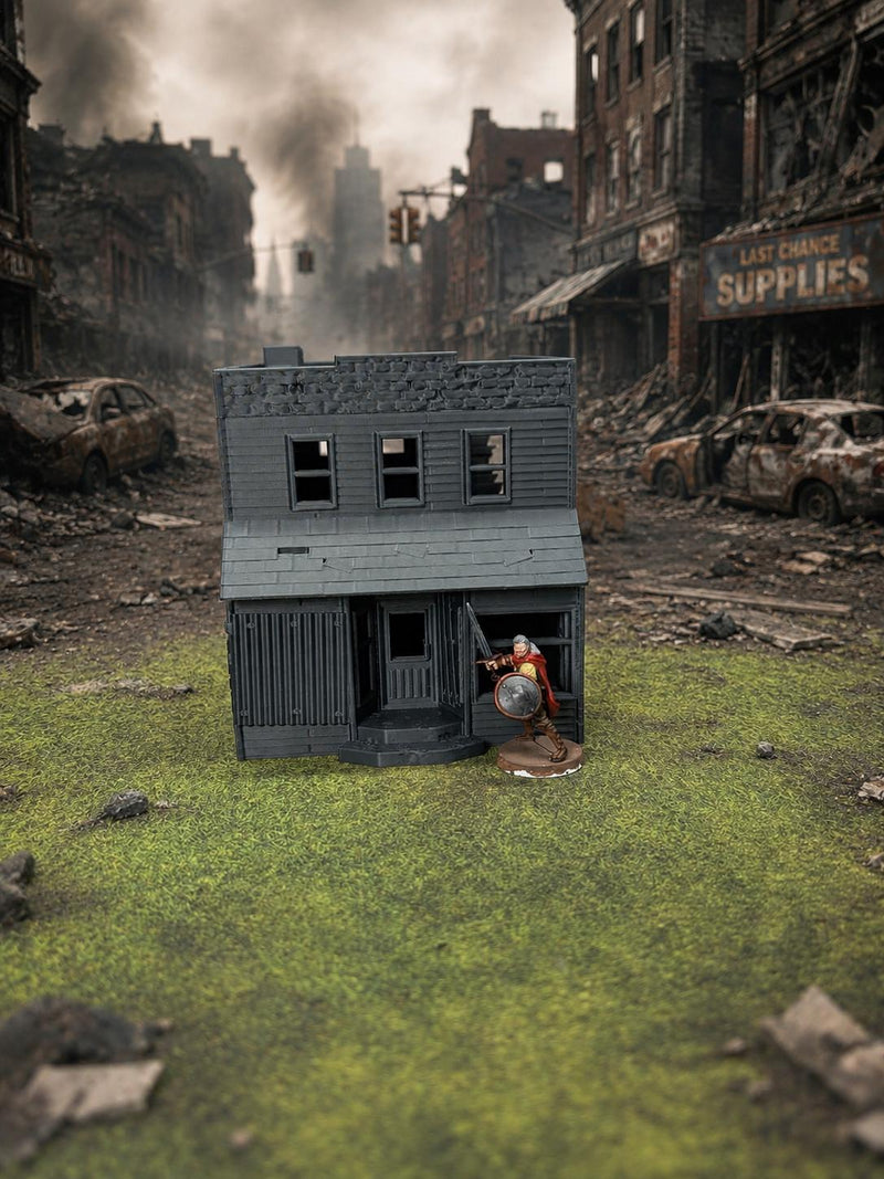 Zombie Apocalypse Gas Station Building – 28mm Post-Apocalyptic Wargaming Scenery (Unpainted)