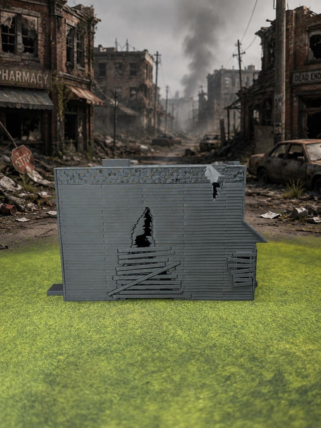 Zombie Apocalypse Gas Station Building – 28mm Post-Apocalyptic Wargaming Scenery (Unpainted)