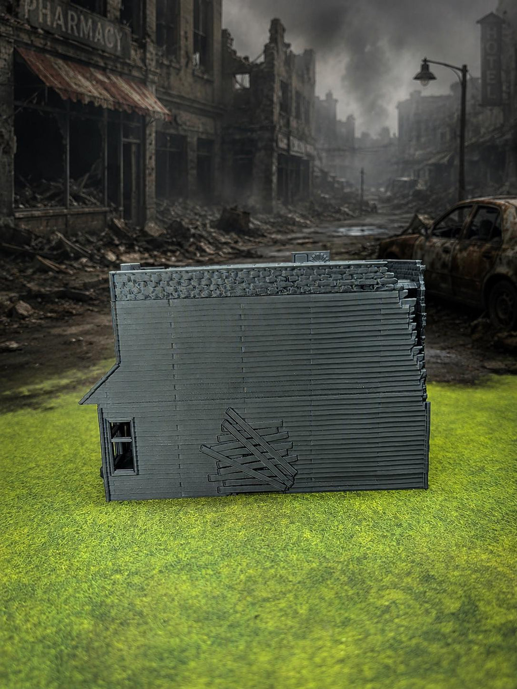 Zombie Apocalypse Gas Station Building – 28mm Post-Apocalyptic Wargaming Scenery (Unpainted)