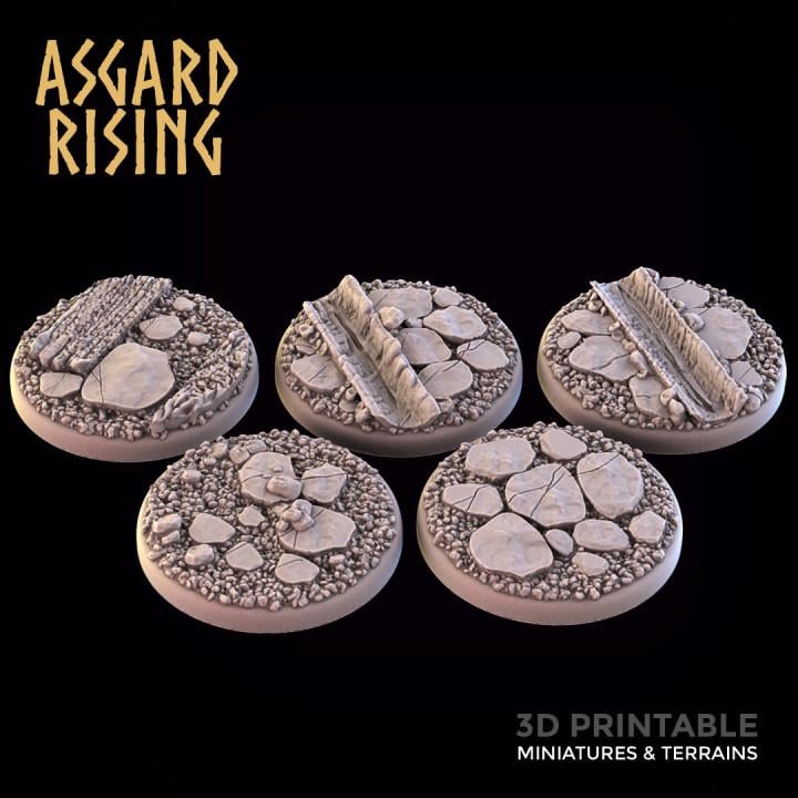 Asgard Rising Scenic Village Miniature Bases | Unpainted Resin (25-32mm)