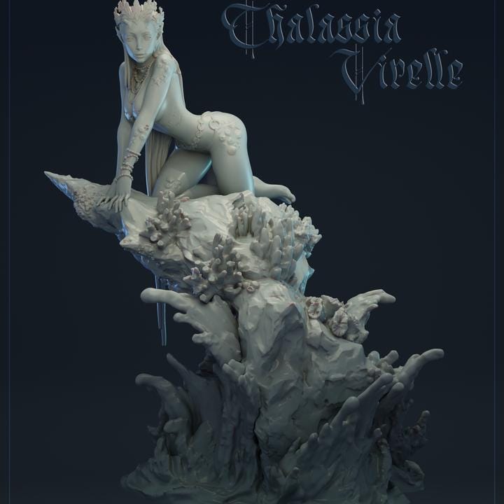 Fantasy Nymph Miniature | Galviccia Virelle | 32mm Resin Dryad Fey Druid | Female RPG Miniature