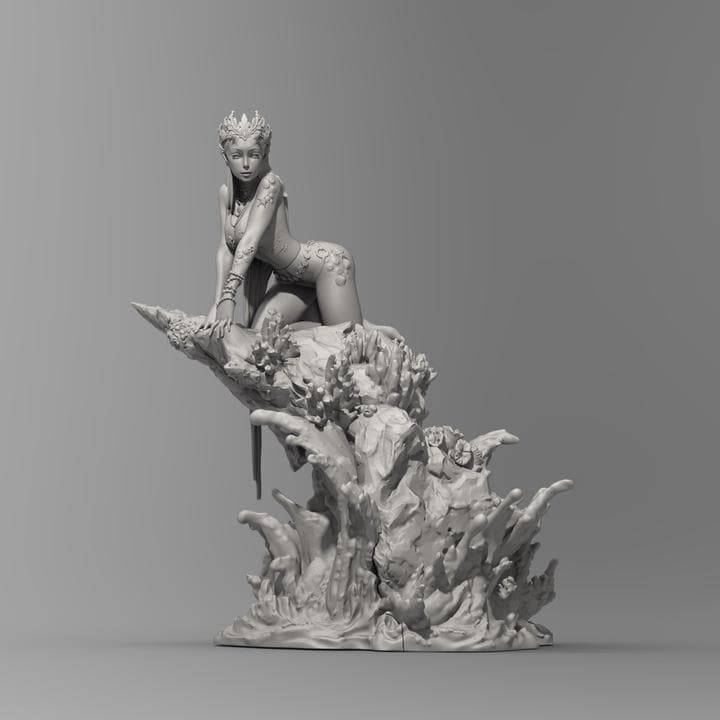 Fantasy Nymph Miniature | Galviccia Virelle | 32mm Resin Dryad Fey Druid | Female RPG Miniature