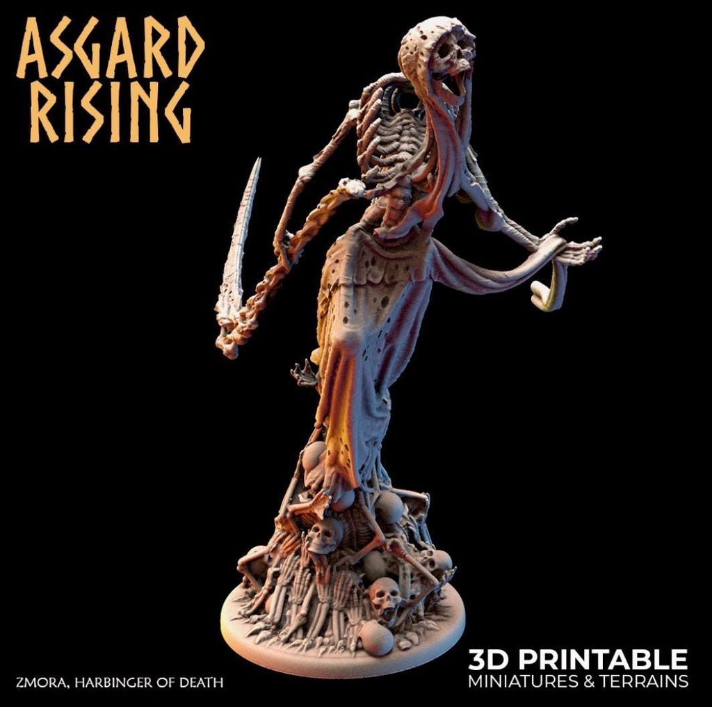 Zmora Harbinger of Death | Undead Fantasy Miniature for DnD, RPGs, Wargaming, Necromancer Boss Encounter, 28mm Tabletop