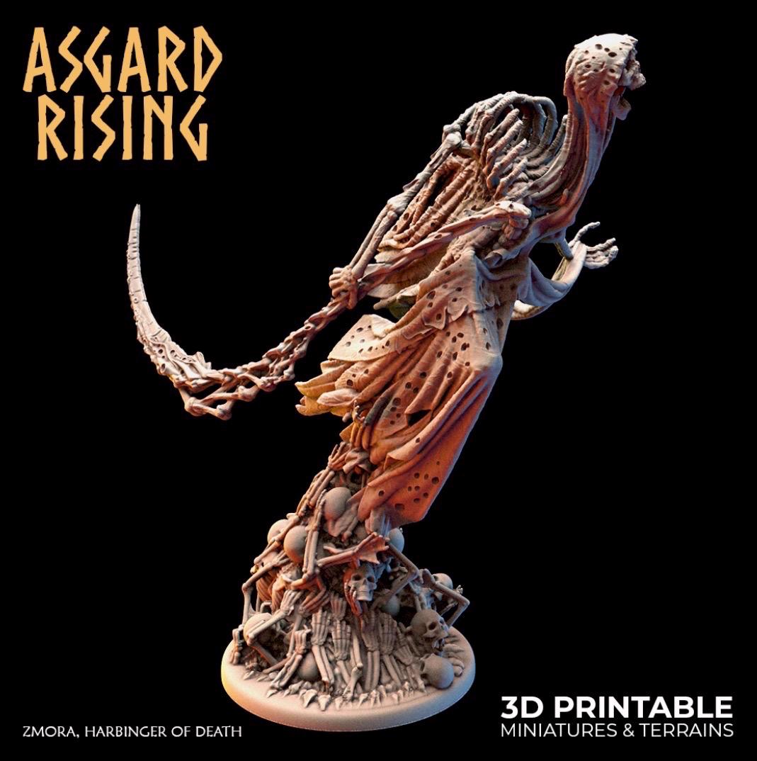 Zmora Harbinger of Death | Undead Fantasy Miniature for DnD, RPGs, Wargaming, Necromancer Boss Encounter, 28mm Tabletop