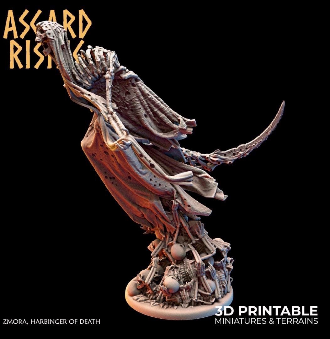 Zmora Harbinger of Death | Undead Fantasy Miniature for DnD, RPGs, Wargaming, Necromancer Boss Encounter, 28mm Tabletop