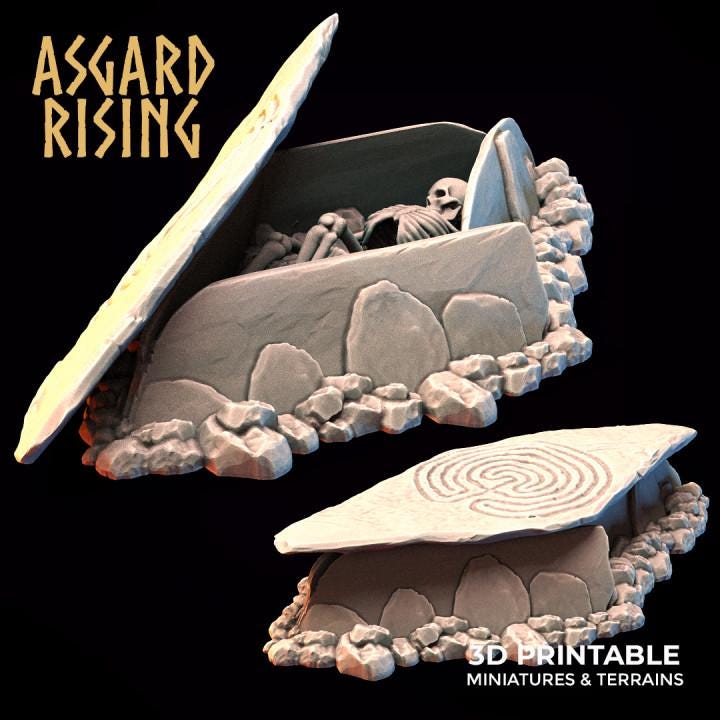 28mm Ancient Graves Resin Terrain | Choose 1 Grave or 4-Piece Set | Fantasy Cemetery Scatter | Asgard Rising