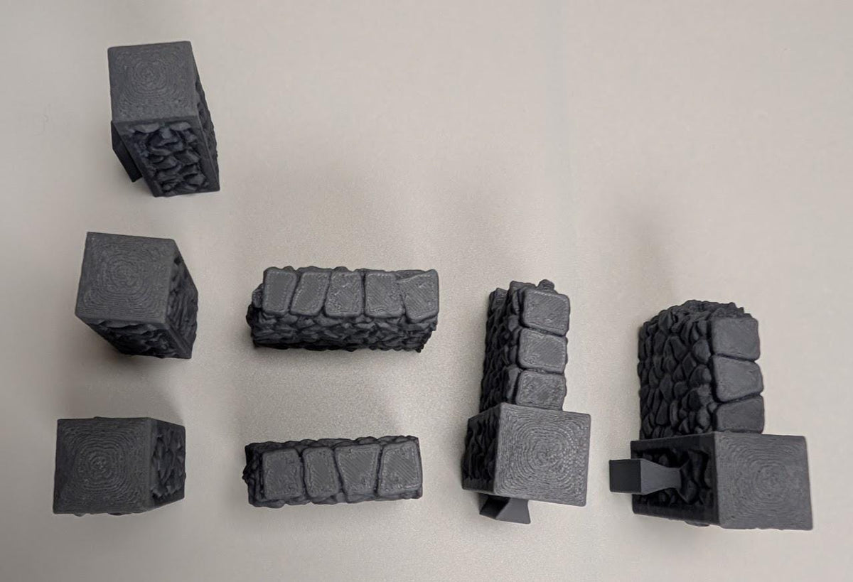 Modular Stone Fence Terrain Set – 28mm Fantasy Village, Farm, Graveyard & Wargaming Scatter Terrain