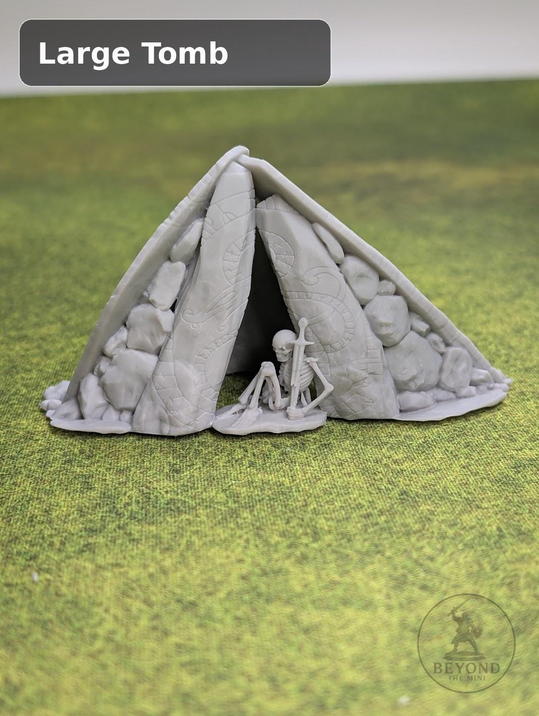 Undead Stone Burial Ruins Terrain Set with Tomb Entrance, Runestones, and Skull Piles