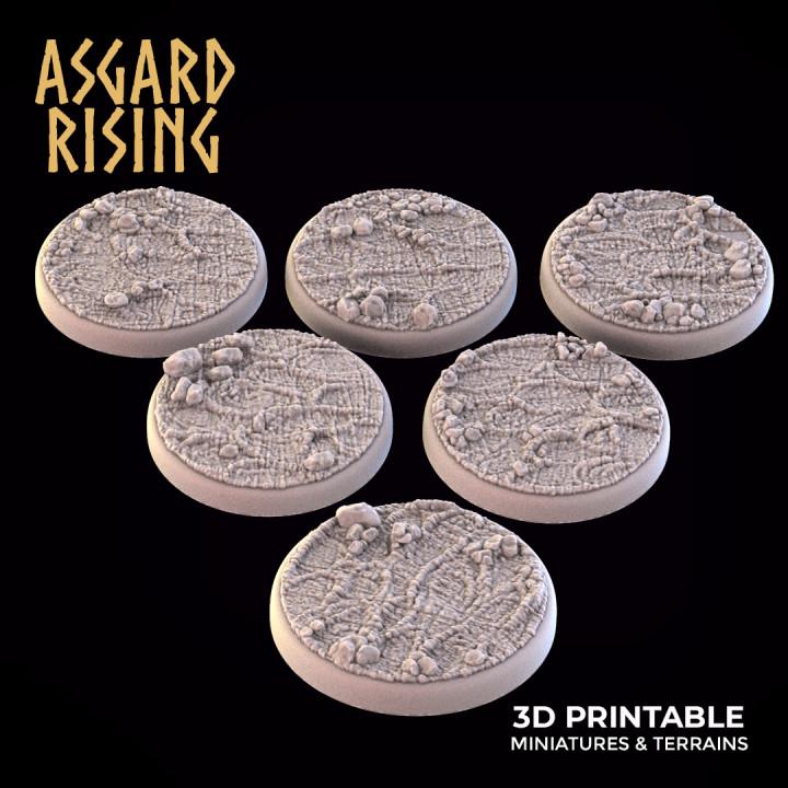 Asgard Rising Scenic Mud Miniature Bases | Detailed Resin Terrain (25-32mm)