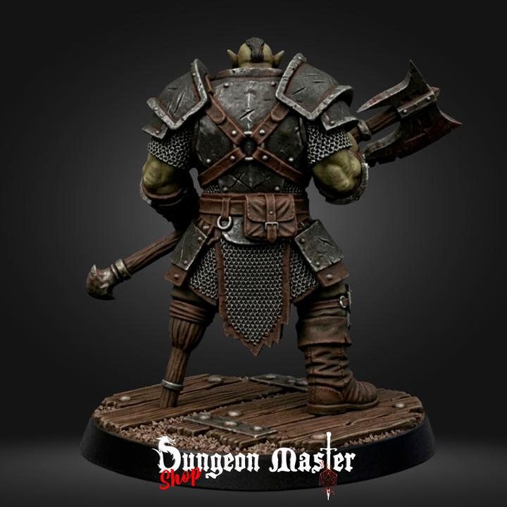 Orc Warrior Miniature The Bloodaxe Warlord Fantasy Barbarian DnD Villain RPG Resin Boss Fighter