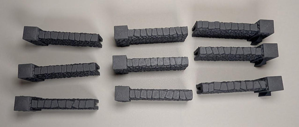 Modular Stone Fence Terrain Set – 28mm Fantasy Village, Farm, Graveyard & Wargaming Scatter Terrain