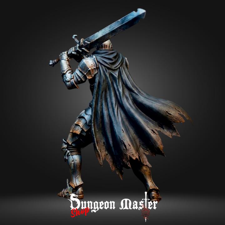 Human Knight Miniature The Ashen Guardian Fantasy Paladin Fighter Greatsword Warrior DnD RPG Resin