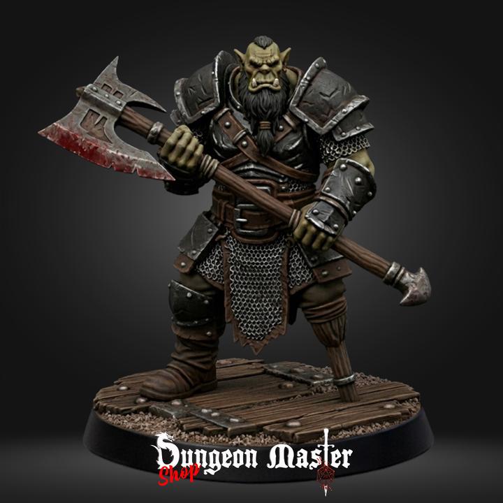 Orc Warrior Miniature The Bloodaxe Warlord Fantasy Barbarian DnD Villain RPG Resin Boss Fighter