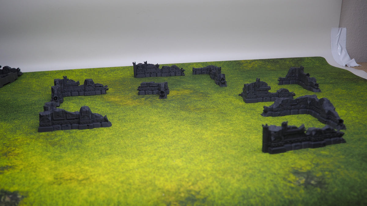 Filia Ferrum Gothic Ruins Terrain, 28mm Wargaming Scatter, RPG Walls