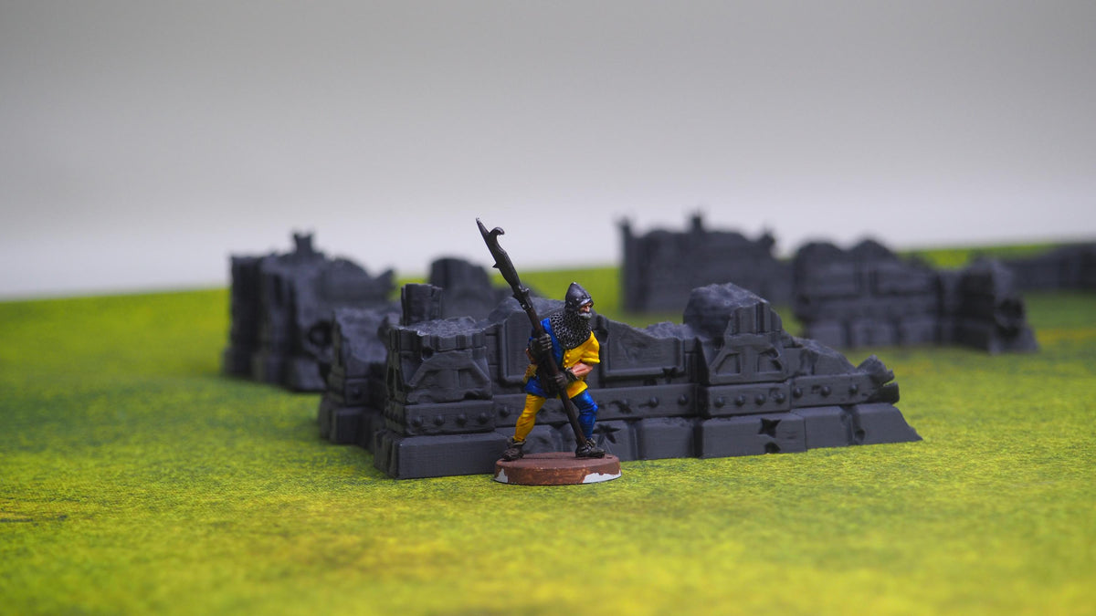 Filia Ferrum Gothic Ruins Terrain, 28mm Wargaming Scatter, RPG Walls