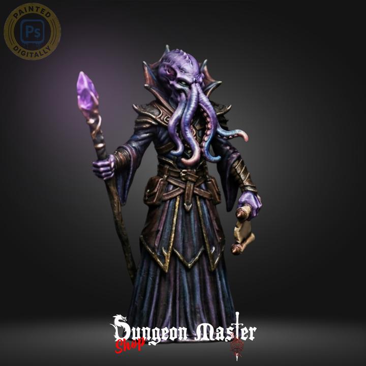 Mind Flayer Miniature | Master of Forbidden Thoughts | 32mm Resin DnD RPG Mini