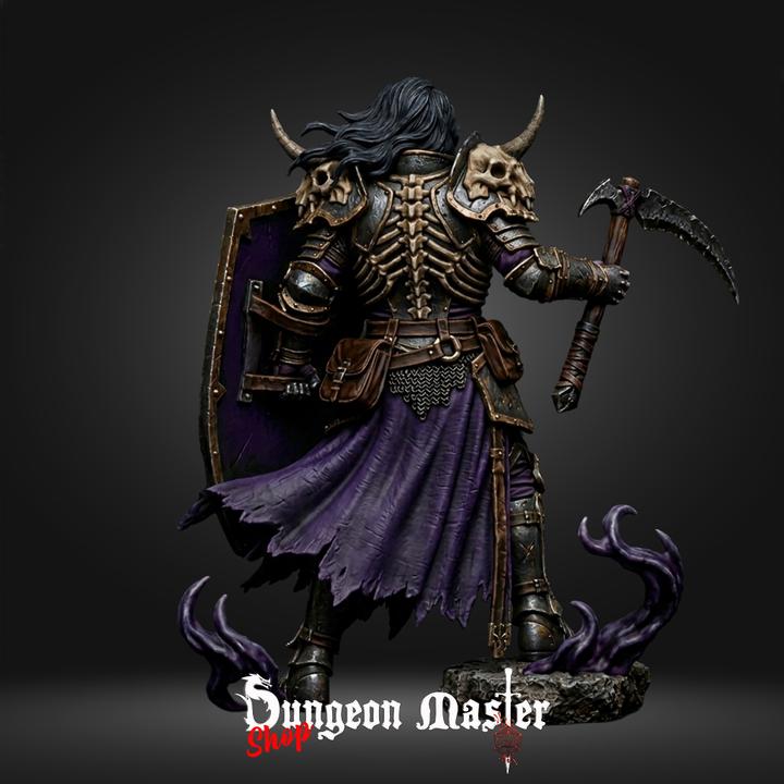 Shadowbone Champion Miniature | Dark Knight, Undead Warrior DnD RPG Resin (32mm)