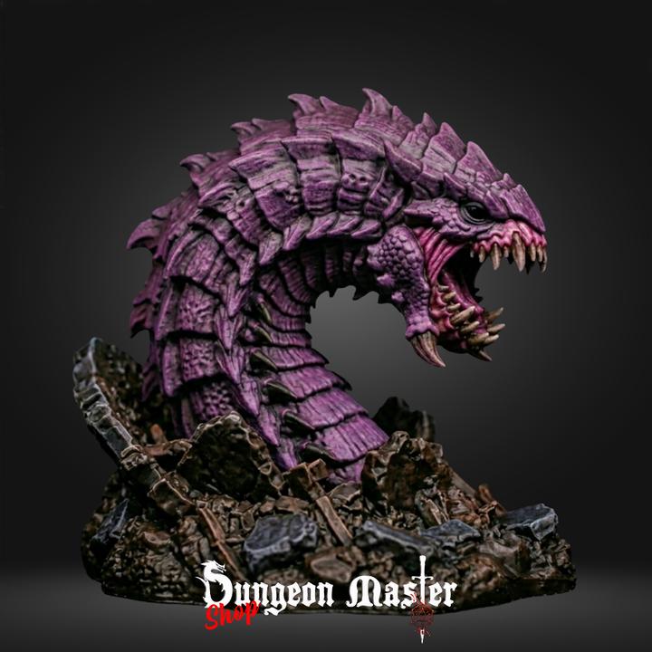 Purple Worm Miniature | The Deep Maw Epic Boss Monster (160mm Base)