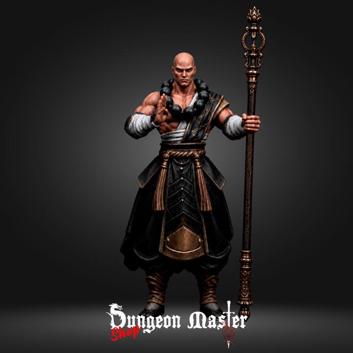 Human Monk Miniature The Living Monolith Fantasy Martial Artist RPG Mini Unpainted Resin Tabletop Figure
