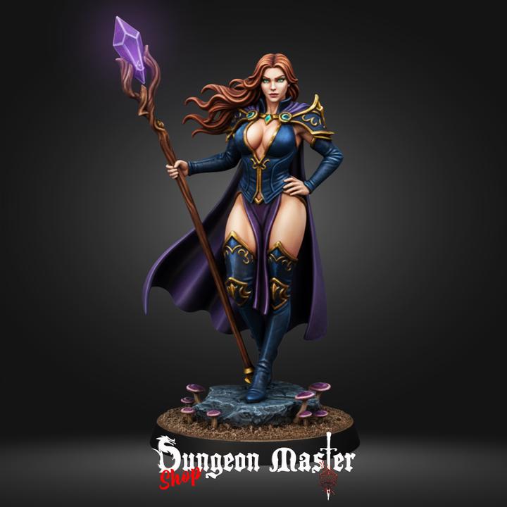 Human Mage Miniature: Arcane Empress Sorceress RPG Figure (Unpainted Resin)
