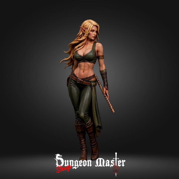 Elf Bard Miniature | The Wandering Melody | 32mm Resin DnD Mini, Fantasy RPG