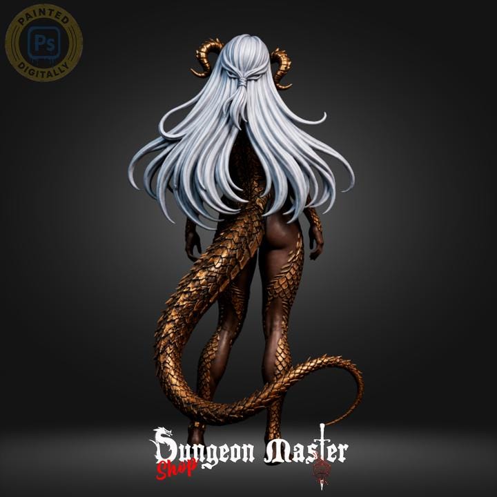 Dragon Queen Miniature | Lady Gilded Scales | 32mm Resin DnD RPG Figure