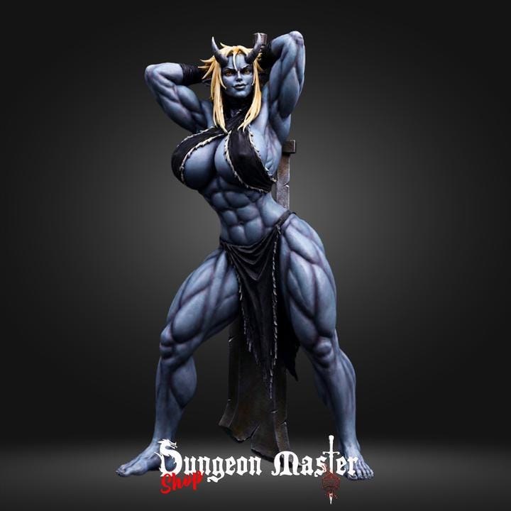 Oni Juggernaut Miniature | The Muscle Mountain | 32mm Resin DnD Monster | Fantasy RPG Figure | Oni Demon