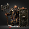 Dwarf Defender Miniature | Keeper Stone Gate | 32mm Resin DnD RPG Warrior