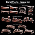 Medieval Market Stalls, Vendor Tables, Fantasy Village Scatter, 32mm Wargaming Scenery
