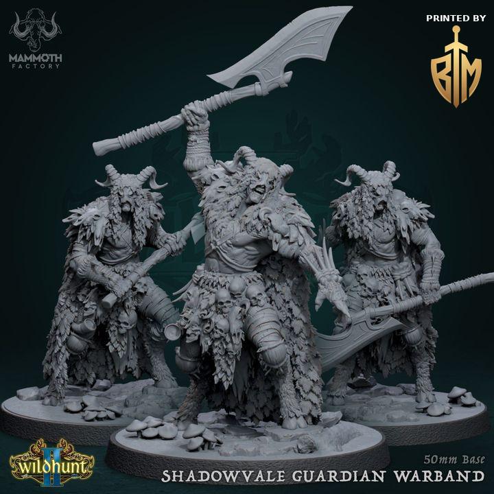 Shadowvale Guardian Warband Set | 3 Resin Miniatures | Beastmen Warriors (50mm Bases)