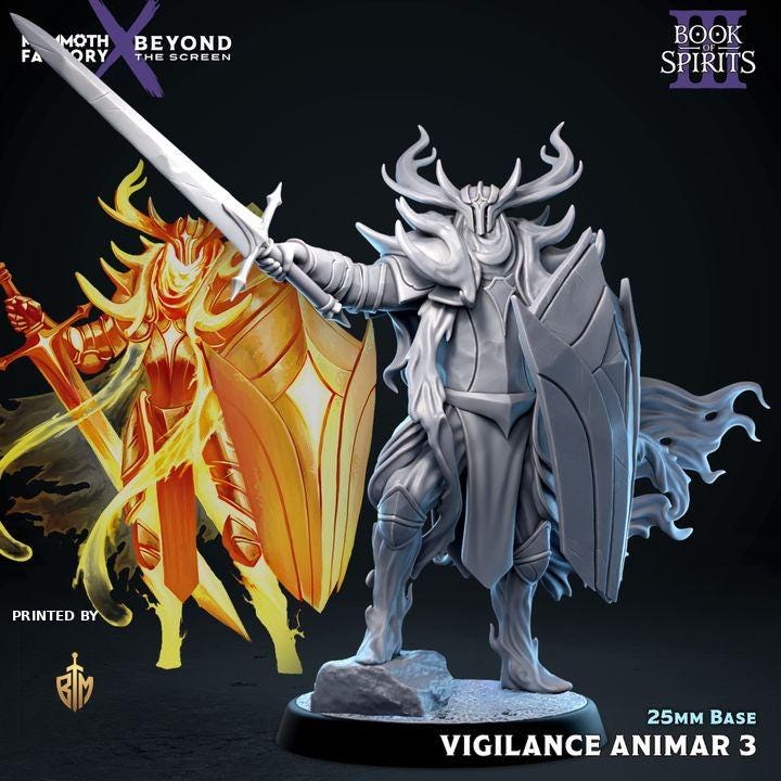 Vigilance Animar Set | 3x Resin Spirit Warrior Miniatures (25mm or 50mm)