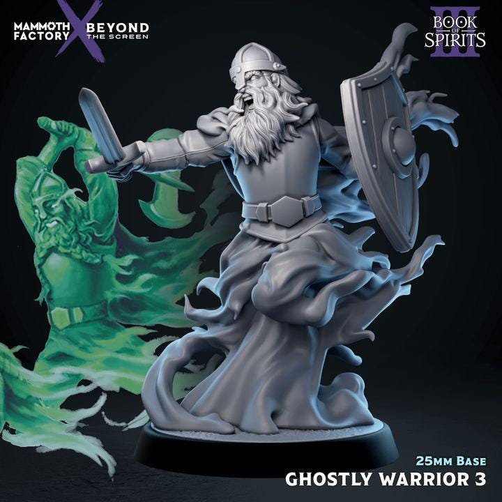 Ghostly Warrior Set of 6 | 25mm Resin Miniatures for Fantasy RPGs