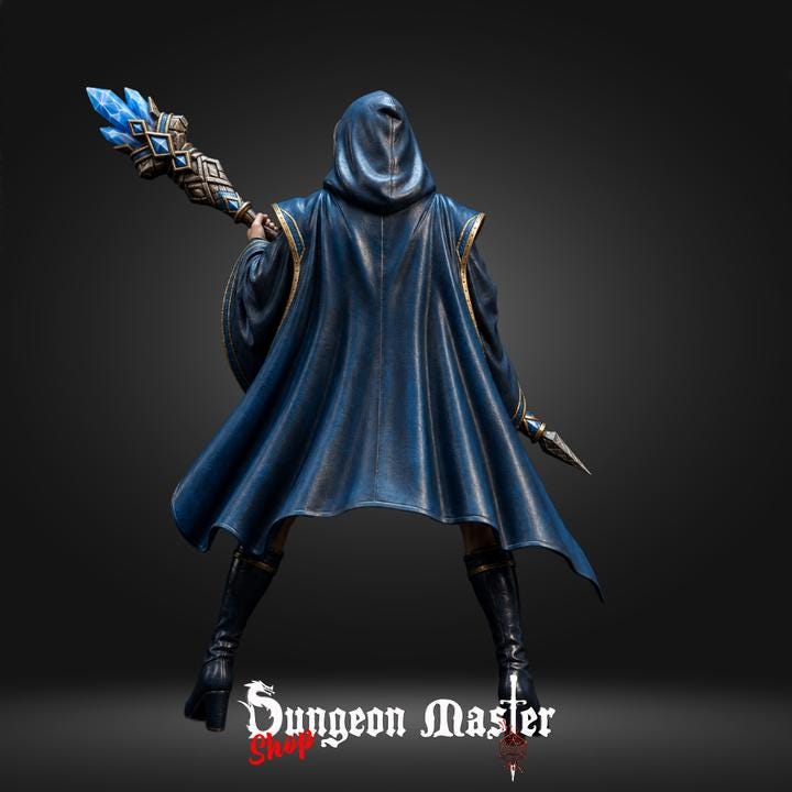 Human Sorceress Miniature | The Crystal Veil | 32mm Resin DnD Mini | Fantasy RPG Figure | Spellcaster Mini