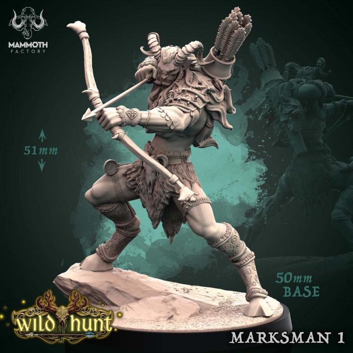 Satyr Archer Miniature | Wild Hunt Marksman | Resin Fantasy RPG Ranger Monster | Mammoth Factory