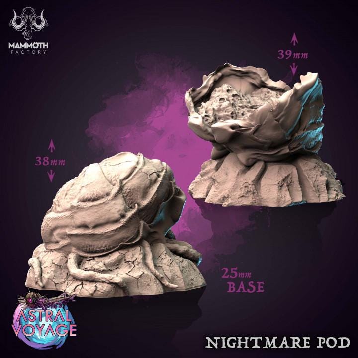 Nightmare Pod Miniature | Alien Egg Pod Monster | Resin Cosmic Horror RPG Terrain | Mammoth Factory